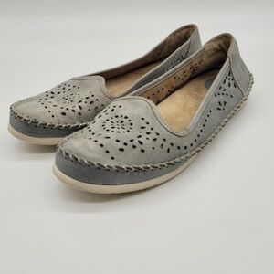 Earth Origins Lark Lindsey Pearl Blue Slip On Shoes - Size 7.5 Leather Suede